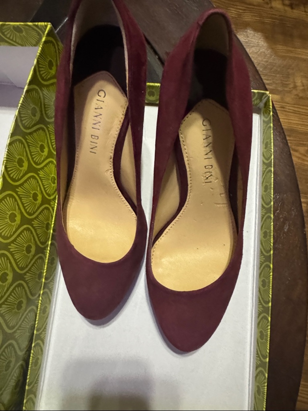 Gianni Bini Women's Burgundy Suede Pointed-Toe Pumps